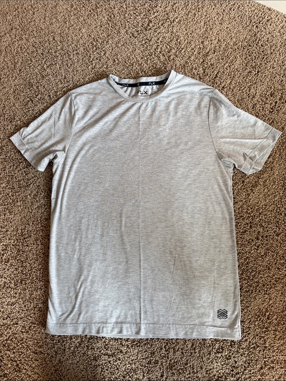 FLX Men’s Short Sleeve Crew T-Shirt in Light Gray